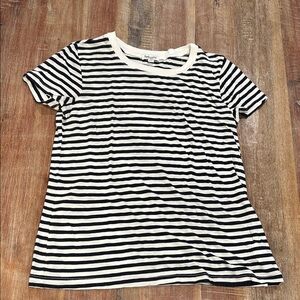 Splendid Vintage Navy and White Striped Short Sleeve Ringer Tee